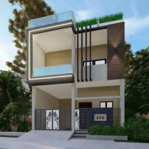 21x50 West Facing Front Elevation House Design