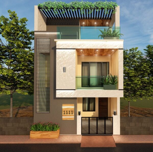 20*50 Front Elevation House Design by a best architecture in indore