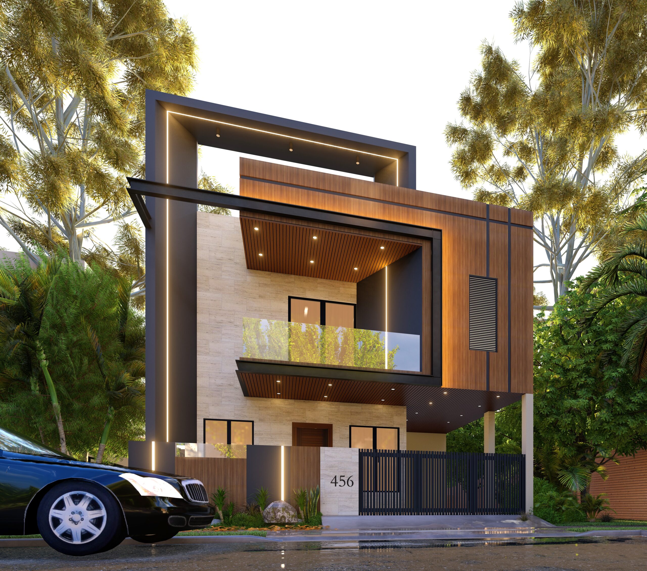 30x50 East Facing Duplex Villa Front Elevation Design