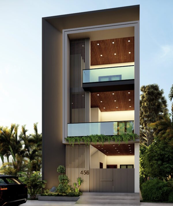 1000 sq.ft. East Facing House Elevation Design