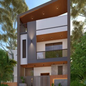 20-foot by 40-foot house front design; 800-square-foot home elevation