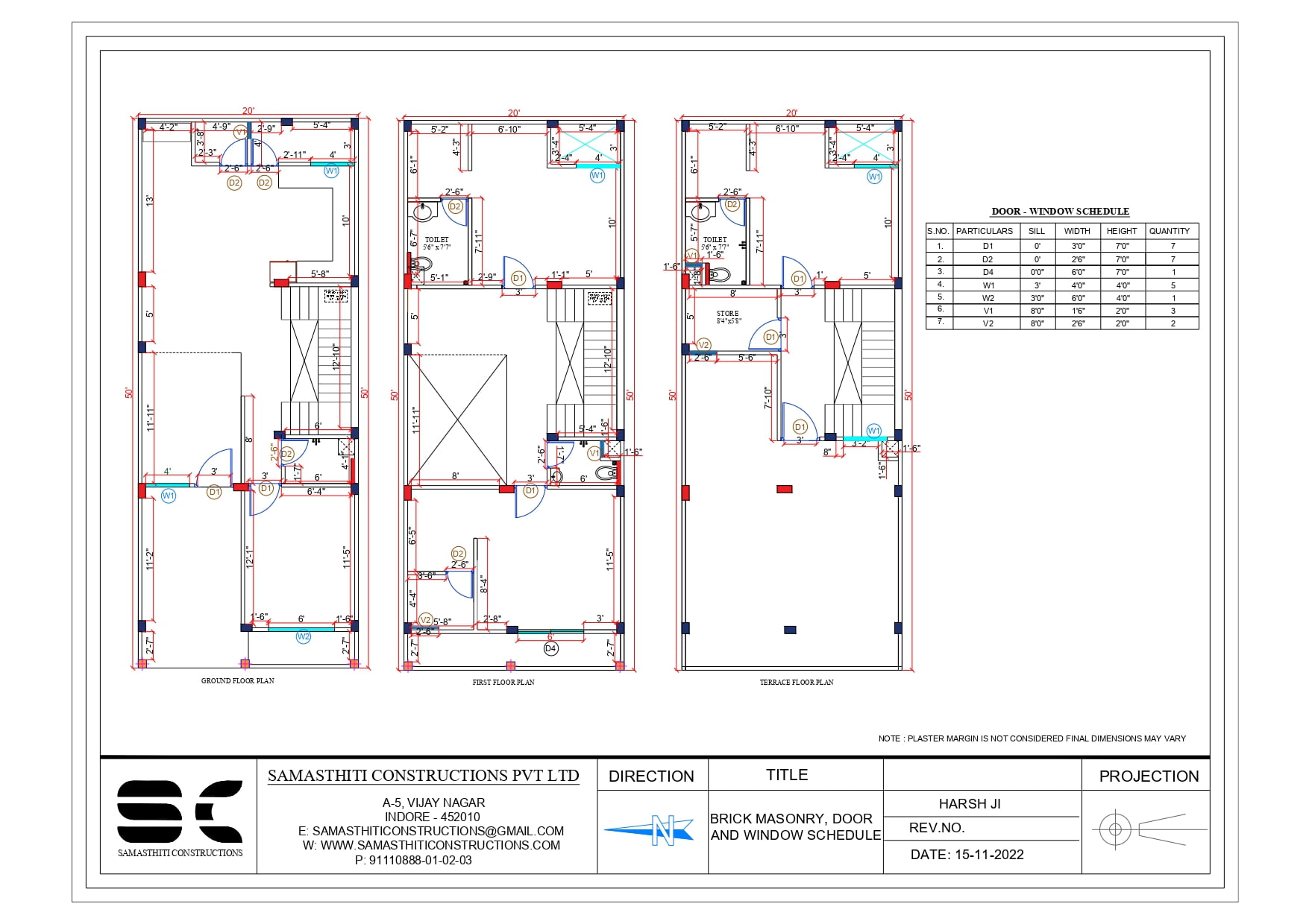 25x50 Normal House Front Elevation Designs | Samasthiti Constructions