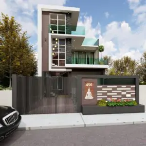 23x45 West Facing House Front Elevation Design