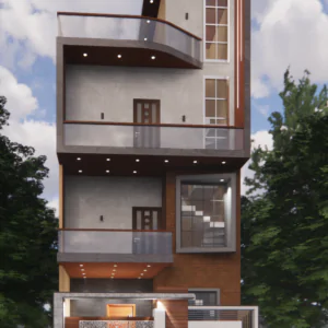 25 Feet by 50 Feet East-Facing Elevation Design