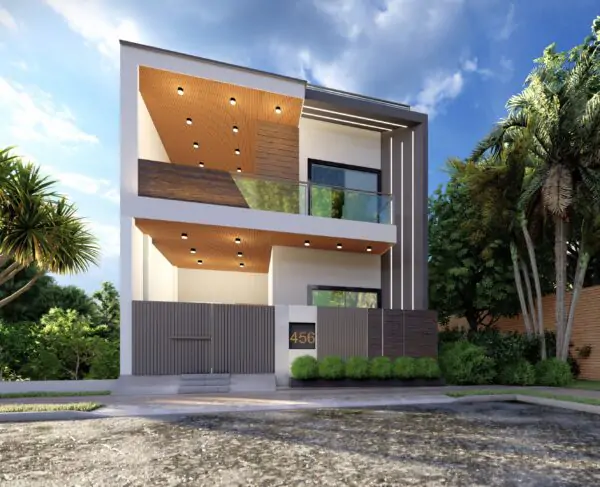 Modern 20 by 50 House Front Elevation Design