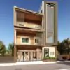 25-foot by 50-foot east-facing duplex villa front elevation