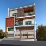 25-foot by 50-foot house front design