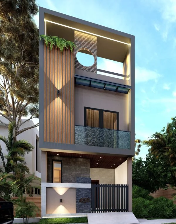 1000 square feet East Facing House Elevation Design
