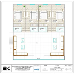 2 Bed House Floor Plan for 1600 sq. ft. Home