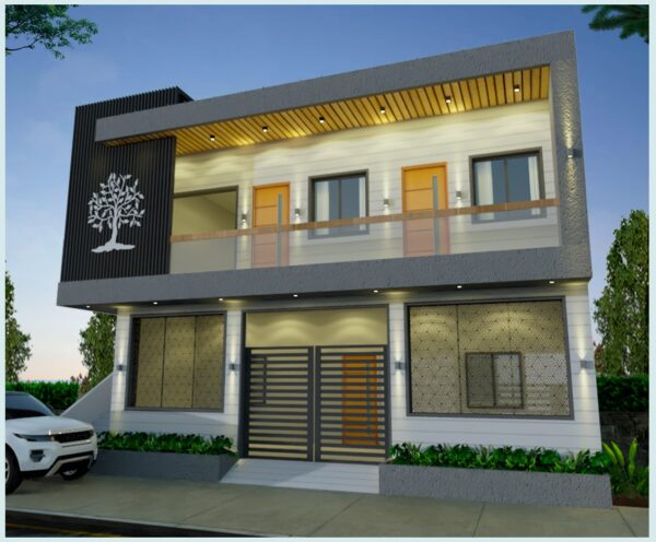 20x40 House Elevation Design For Two Floor