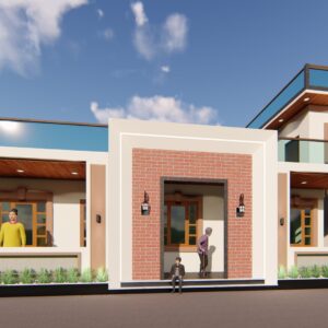 Single Floor Front Elevation Design For 50x40 sq.ft. House