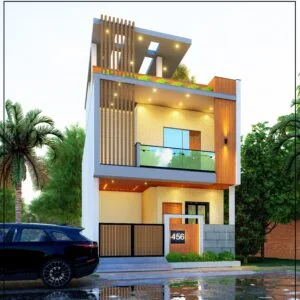 20ft x 50ft South-Facing Home Elevation Design