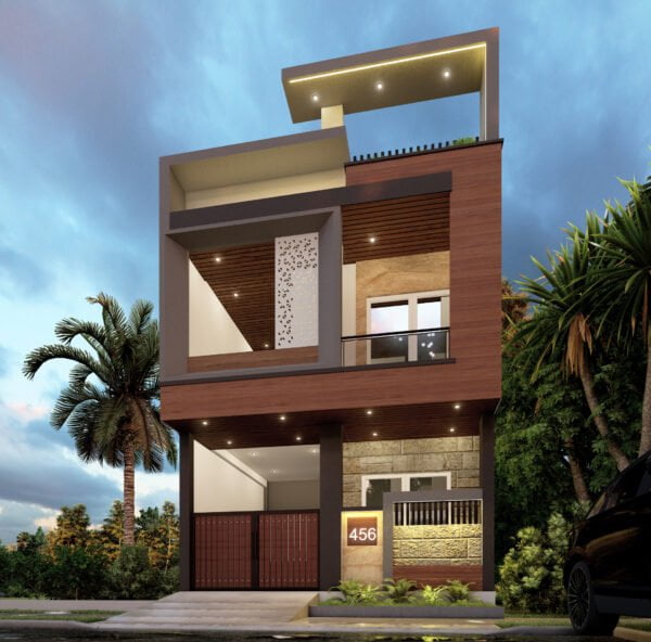20x40 Modern Style East Facing House Elevation Design