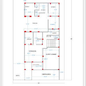 Semi Commercial Building Floor Plan Drawing
