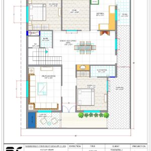 Introducing our One-Story Home Floor Plan of 40x48 in Indore!