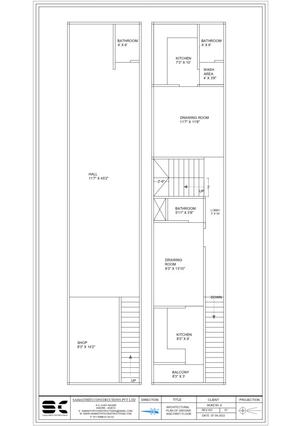 Simple Home Plans - Semi-Commercial Building in Indore
