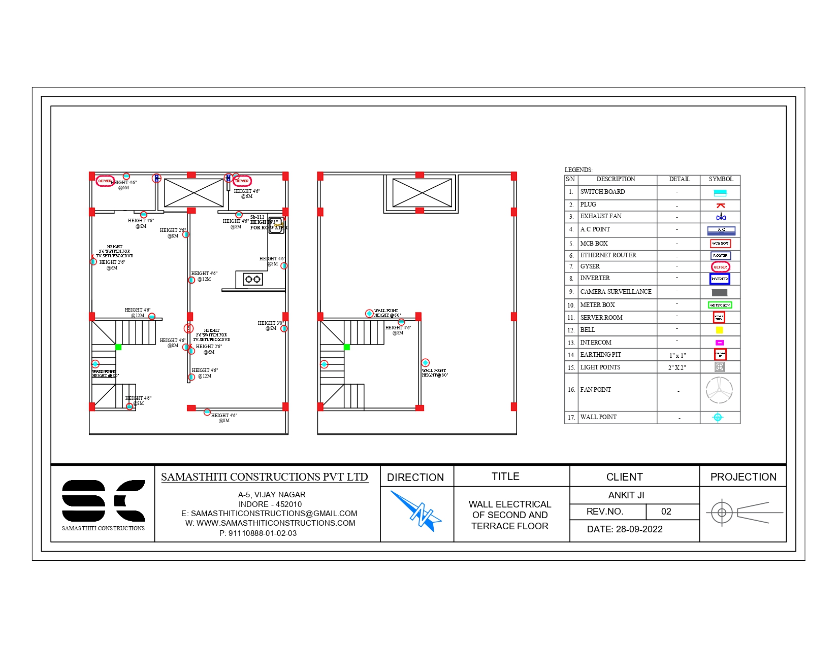 Floor Plan for a 30x70 sqft House - Samasthiti Constructions