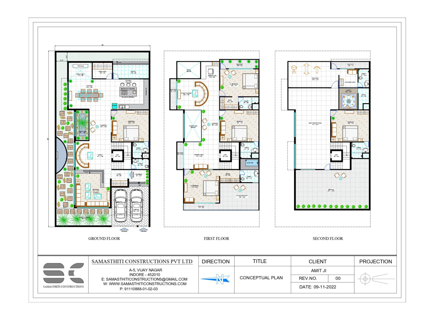 Floor Plan for 36x78 sqft North Facing House
